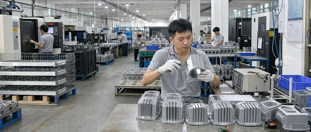 ASCLighting manufacturing facility showing in-house die-casting, CNC machining, and quality control processes