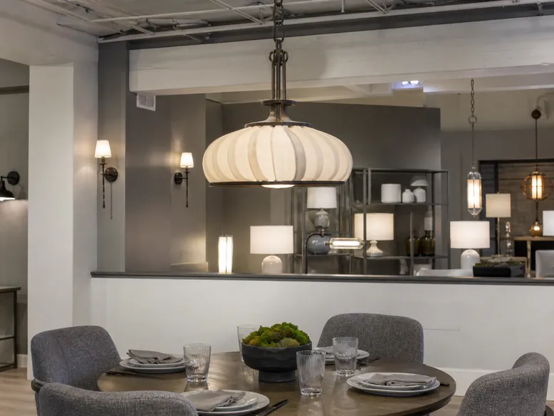 Custom-designed decorative lighting fixture developed for a restaurant brand