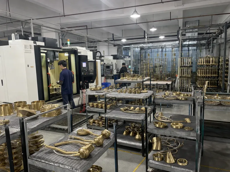 CNC machining and surface finishing line for villa lighting fixtures at ASCLighting factory