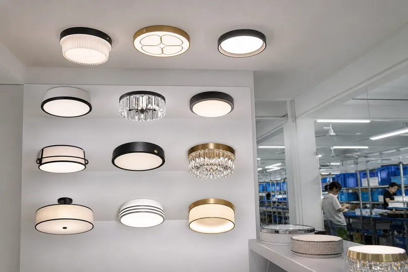 Decorative ceiling lighting fixtures — surface-mounted and semi-flush designs manufactured by ASCLighting