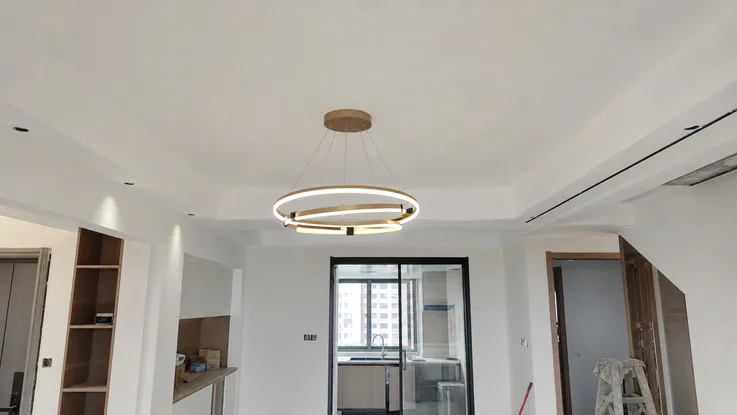 Decorative ceiling lighting installed in residential new construction project
