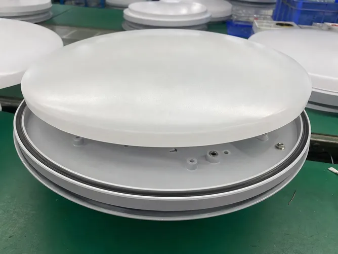 IP44 sealed housing with gasket at diffuser joint for bathroom and damp location ceiling fixtures