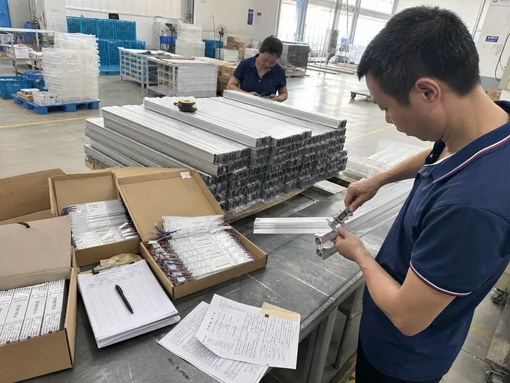 Incoming material inspection of aluminum billets and LED drivers