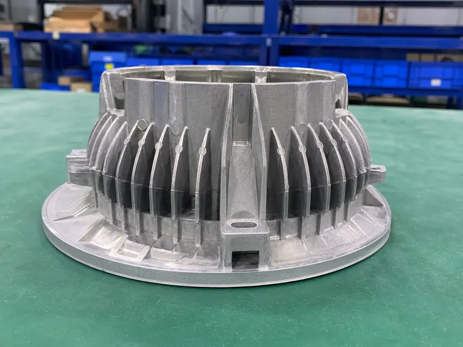 ADC12 die-cast aluminum recessed downlight housing showing thermal fin detail