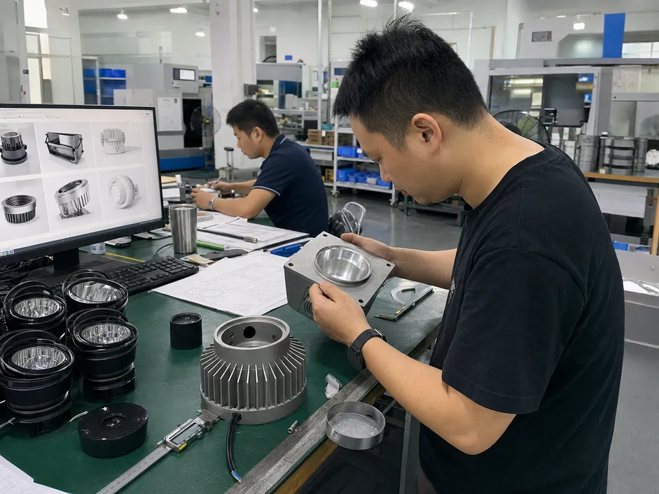 OEM custom development process for contemporary lighting fixtures at ASCLighting factory