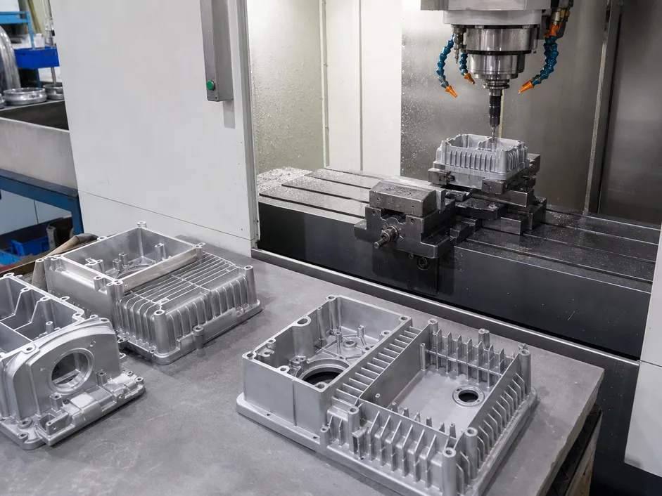CNC-machined die-cast aluminum housing with ±0.1mm dimensional tolerance