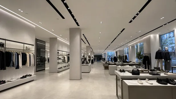 Architectural lighting in a flagship retail store