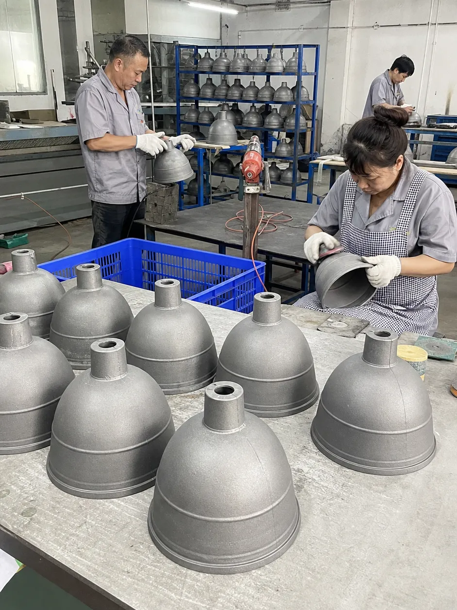 Custom pendant lighting production at ASCLighting factory — die-cast housing and surface finishing