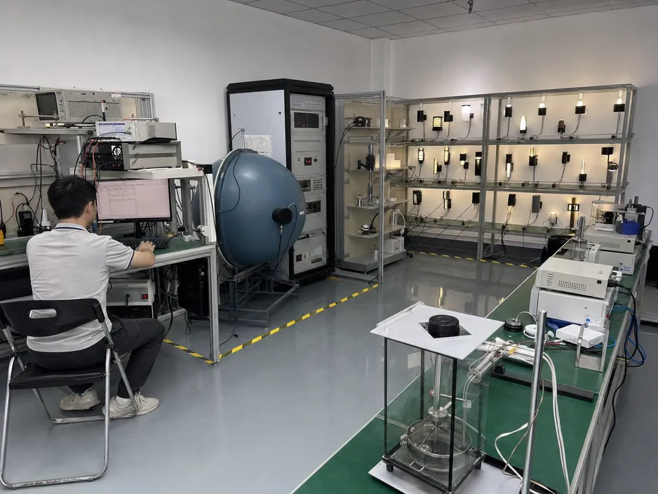 In-house certification testing laboratory for wall sconce compliance verification