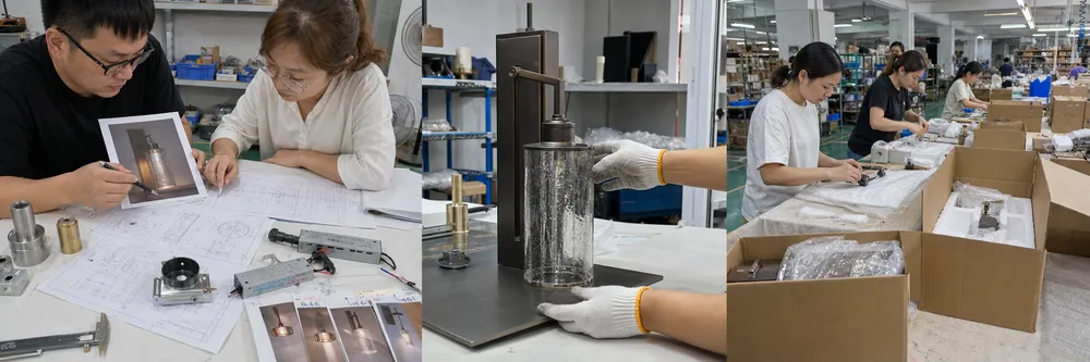 Custom hospitality lighting development process from engineering review through sample approval to production