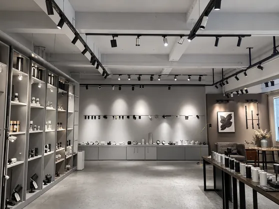 Track lighting and spotlights for gallery, retail, and hospitality projects