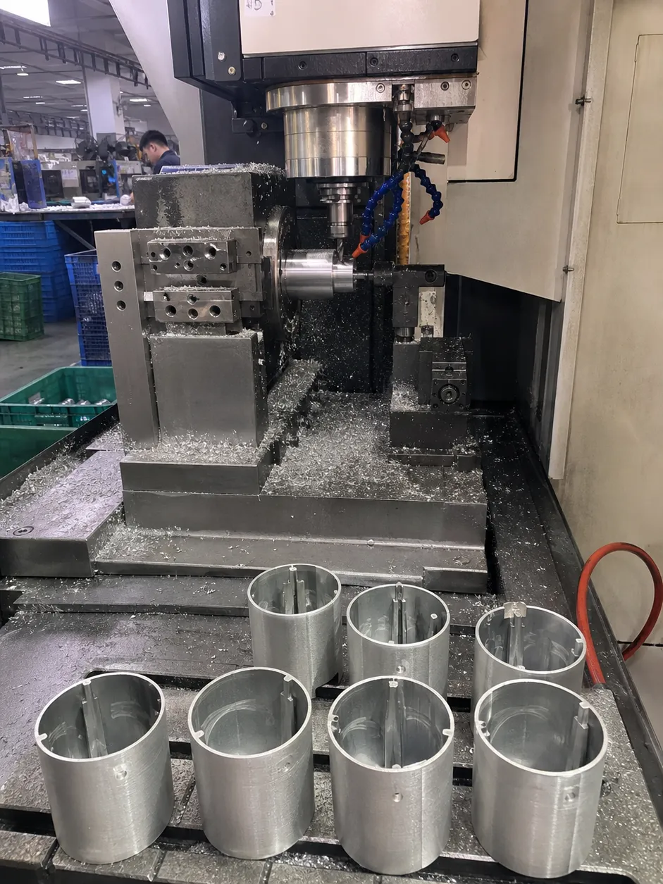 CNC machining of ADC12 aluminum cylinder pendant housing for dimensional consistency