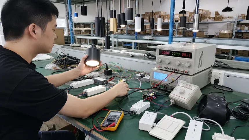 LED driver integration and dimming compatibility testing for pendant fixtures