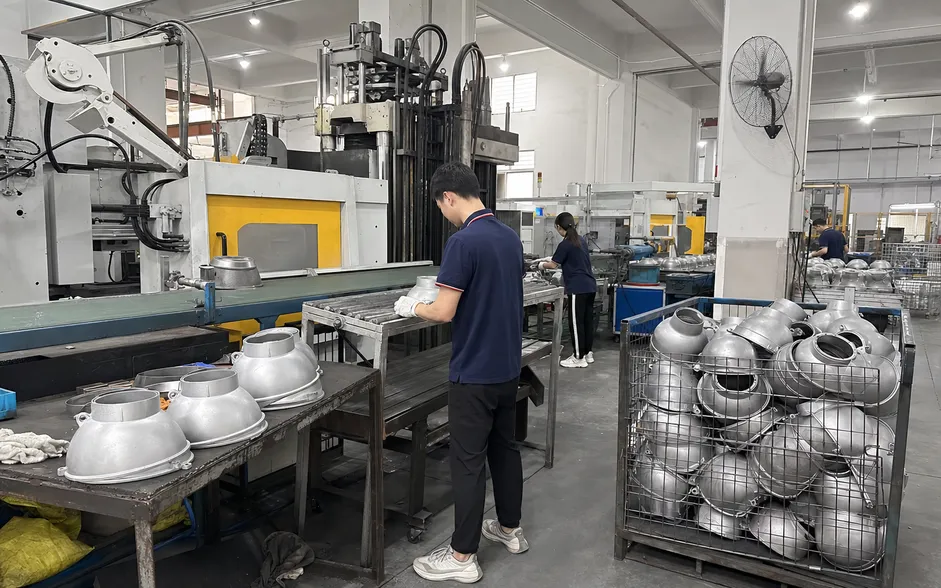 Die-casting production line for aluminum pendant lighting housings at ASCLighting