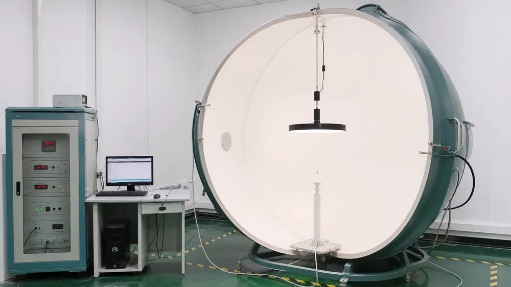LED pendant lighting photometric testing in integrating sphere