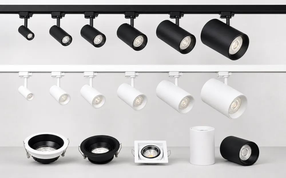 LED spotlight fixtures 5W to 35W with CRI 90+ for retail and hospitality
