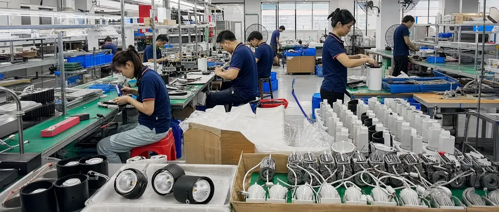 OEM and ODM spotlight production line at ASCLighting factory in Guzhen