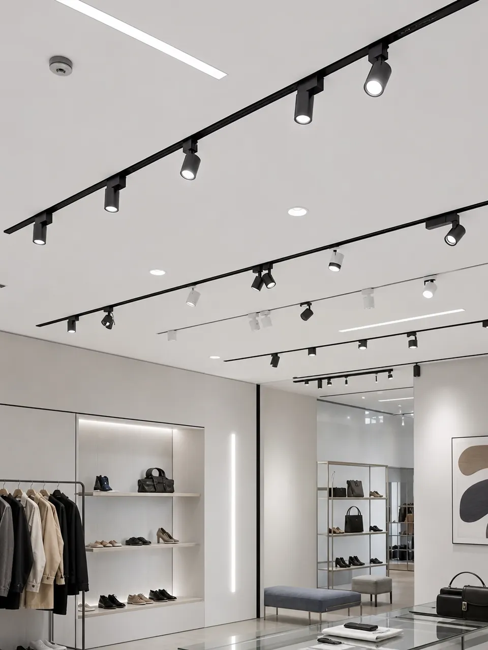 ASCLighting spotlight and track lighting product range in commercial installation
