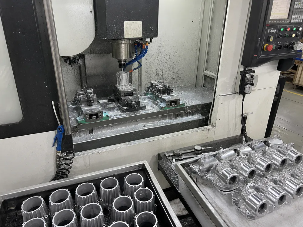 CNC machining of ADC12 aluminum spotlight housings with precision tolerances