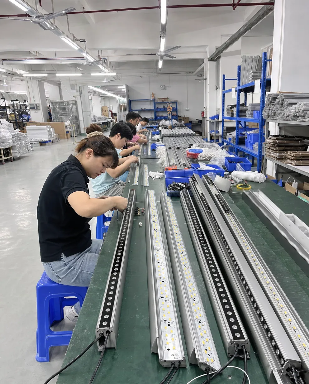 ASCLighting factory floor — wall washer lighting production line in Guzhen, Zhongshan
