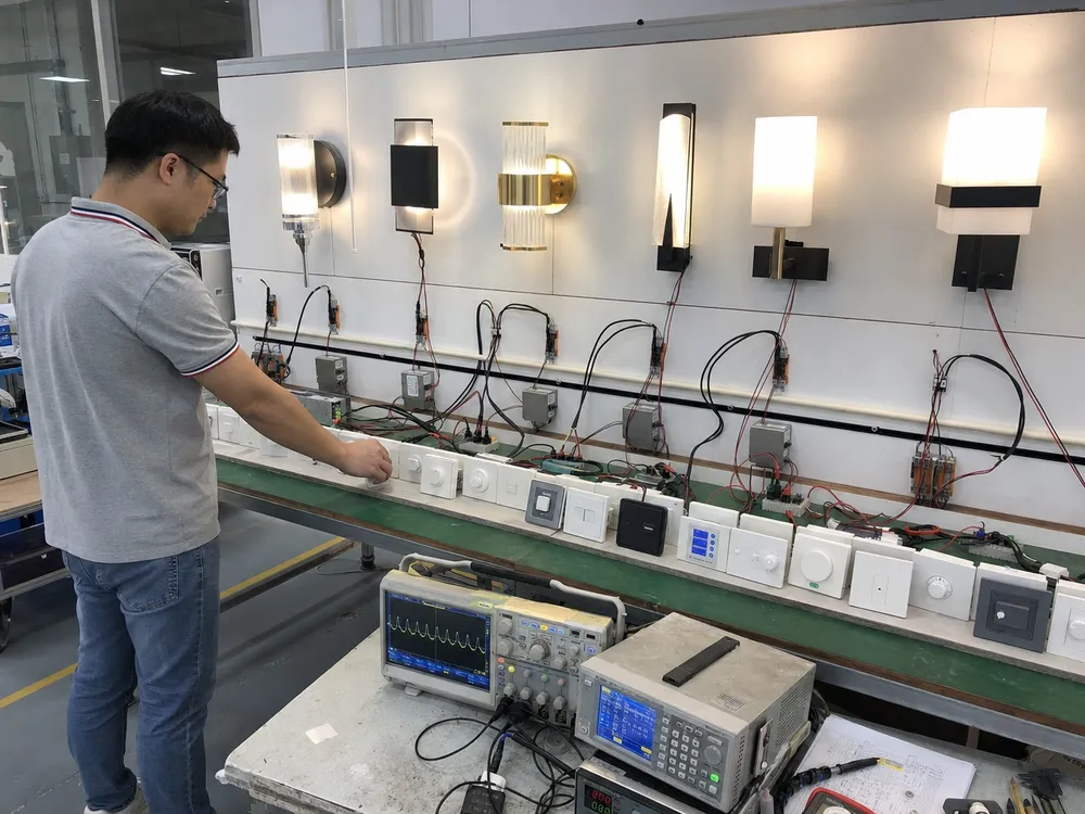 LED driver dimmer compatibility testing for wall sconce fixtures across multiple dimmer brands