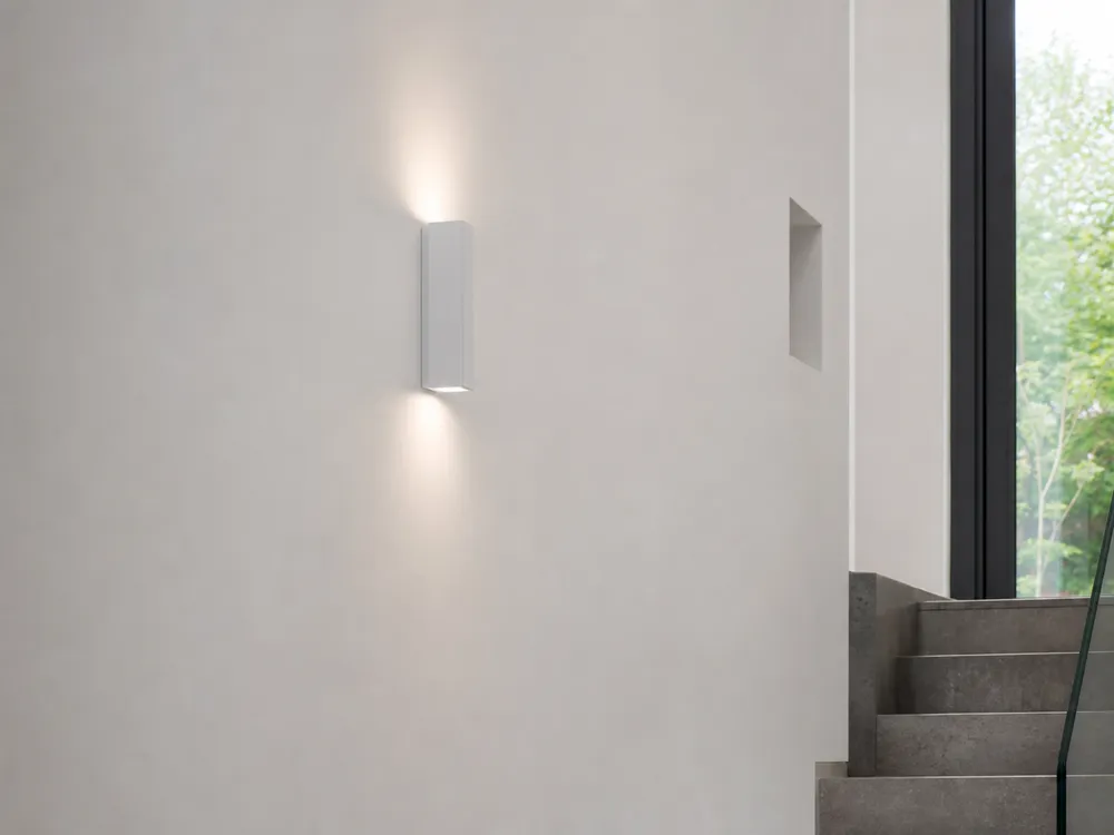 Integrated LED wall fixture showing clean architectural accent lighting