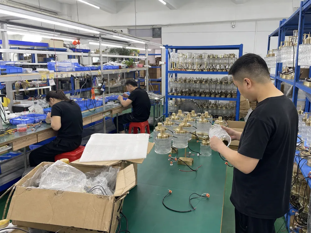 ASCLighting wall lighting manufacturing facility showing quality control and assembly processes