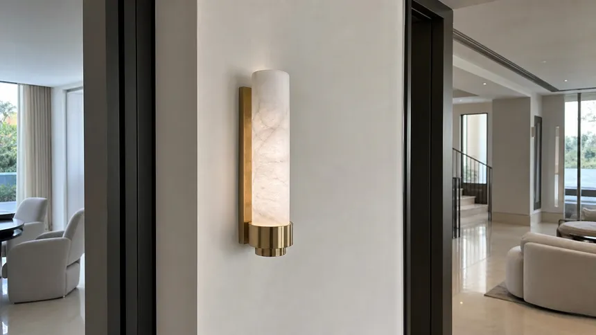 Custom finish wall sconce in luxury residential interior design setting